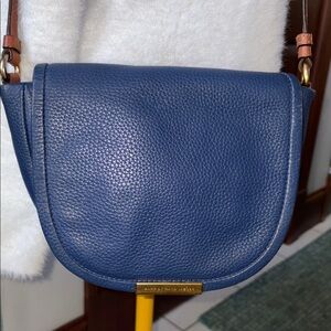 Marc Jacobs   Crossbody bag  royal blue pebbled leather/brown leather trim EUC